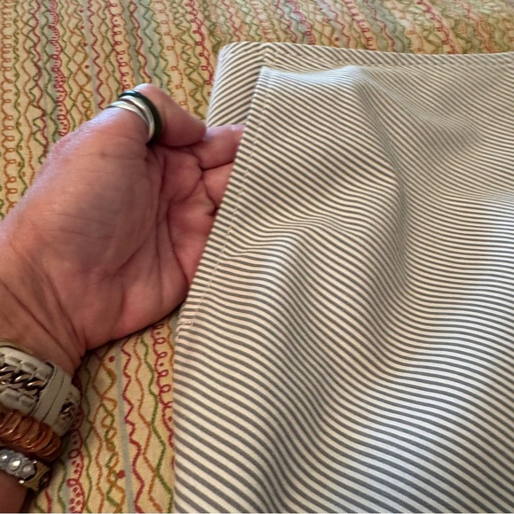 Vintage Banana Republic Lined Cream Striped Midi A-Line Skirt for Work Size 8 - Picture 5 of 9